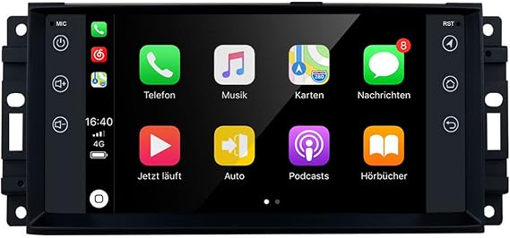 8Core 4GB+64GB Android 15 Radio for Jeep Wrangler Patriot Compass JK Grand Cherokee Dodge Ram Chrysler Stereo Upgrade 7 Inch Touchscreen Built-in Bluetooth with CarPlay Android Auto Free Backup Camera