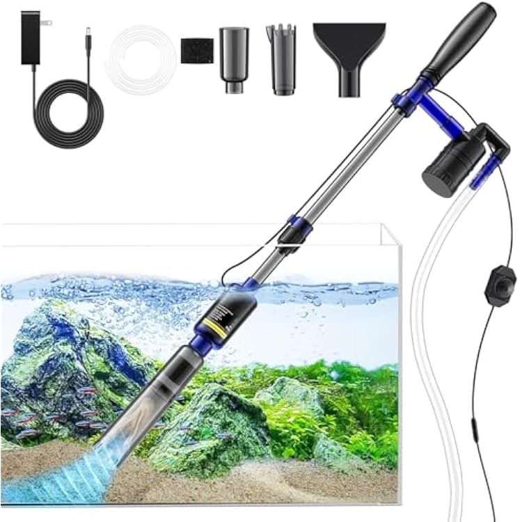 Fish Tank Cleaner - Aquarium Gravel Cleaner, 530GPH32W Electric Fish Tank Cleaning Tools, Adjustable Water Flow Fish Tank Gravel Cleaner Vacuum, Aquarium Cleaner Kit for Water Changing, Wash Sand