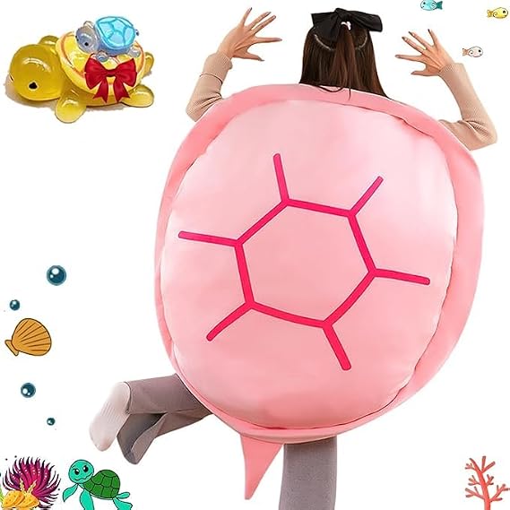 Wearable Turtle Shell Pillow with 5 Mini Turtle Blind Boxes,Giant Wearable Turtle Shell Pillow,Adult Wearable Turtle Shell Pillow, Giant Wearable Turtle Pillow (Pink, 100cm/39.3in)