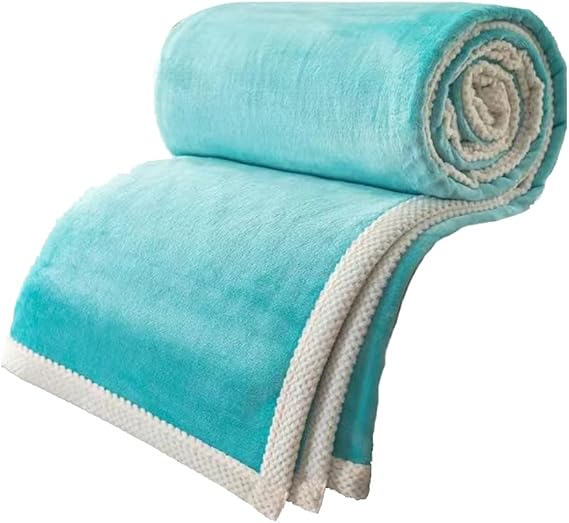 Fleece Blanket Throws, Soft Fuzzy Plush, Luxury Flannel Lap Blanket, Super Cozy and Comfy for All Seasons (Blue,100 * 150cm)