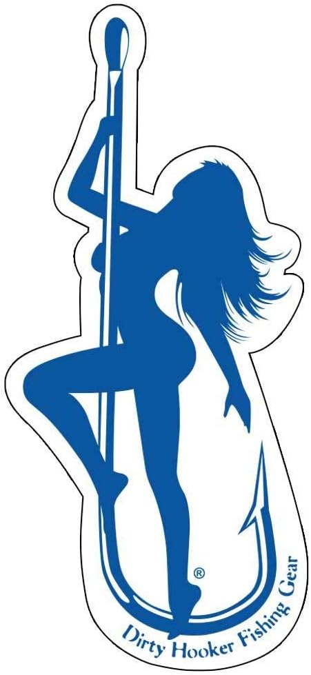 Dirty Hooker Fishing Gear Premium Dirty Hooker Sticker - Blue Oval Vinyl Sticker, 9" x 9", Classic Style, For Car Laptop Water Bottle Wall