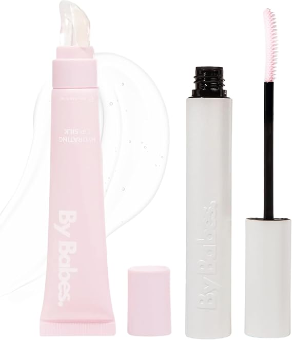 By Babes Natural Glow Bundle | Peptide Mascara & Hydrating Lip Silk Duo for Longer Lashes & Smoother Lips | Clinically Tested Eyelash & Lip Set | Women's Makeup Bundle | Cocoa