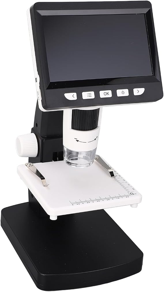 Digital Microscope, 1080P 2MP HD LCD Screen 50-1000X Magnifier Camera with 8 LED Lights, 32GB SD Card - Model DM4 Lite, for Circuit Board Inspection, Jewelry Examination