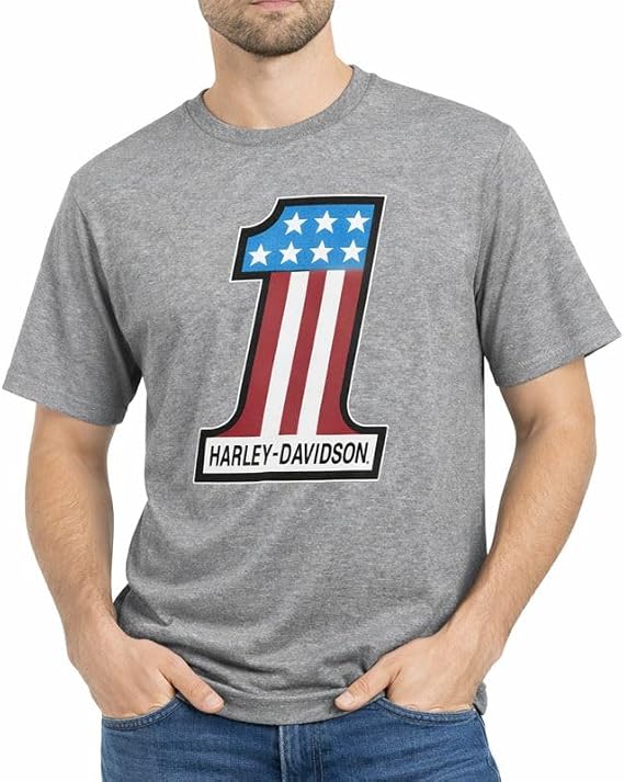 Harley-Davidson Men's Tee Shirt #1 Racing Tee, Gray - 99072-24VM