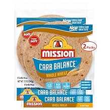 Mission Foods Carb Balance Whole Wheat Soft Taco, 8 ct 2 Bags 0g Trans Fat per serving