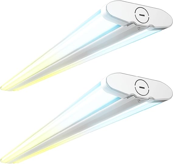 Sunco 2 Pack 4FT LED Shop Light Wraparound, Dual Selectable, 3CCT, 50-70W