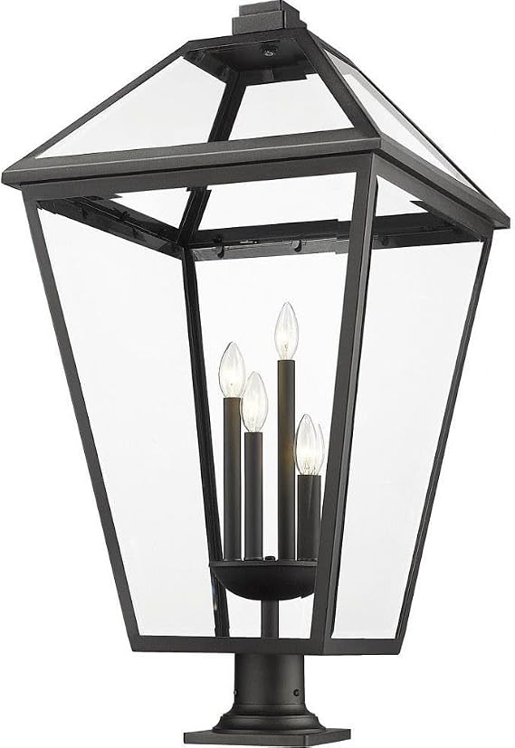 Z-Lite 579PHXLXR-533PM-BK Talbot Outdoor Post, 4-Light 240 Total Watts, Black