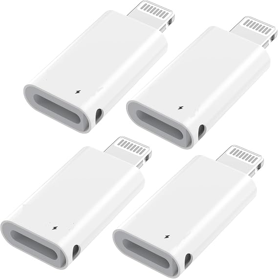 4Pack Lightning Male to USB C Female Charging Adapter,Type C Charging Support Data Transmission Connector Dongle Compatible with iPhone 14/13/12/11/8/X/XR/XS/SE/7/Plus/Pro Max/6/5 iPad Air Mini