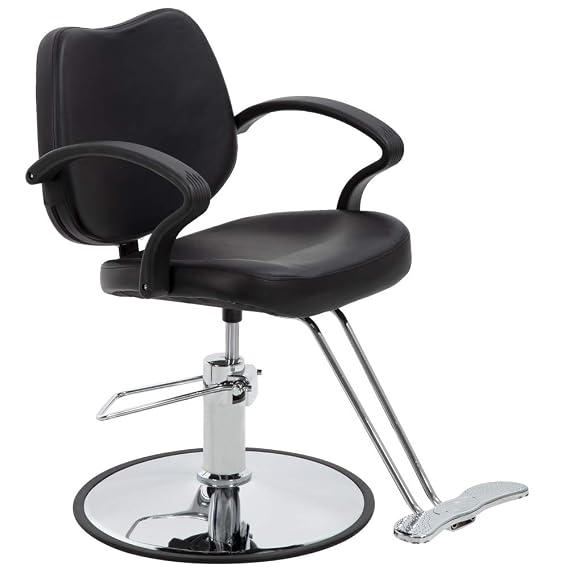Dkeli Hair Salon Chair Styling Heavy Duty Hydraulic Pump Classic Swivel Barber Chair Beauty Shampoo Spa Equipment Barbering Styling Chair for Hair Stylist Women Man - Black