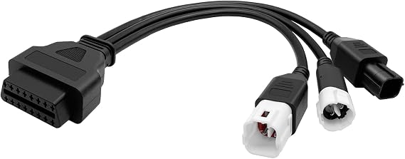 Motorcycle OBD2 Diagnostic Cable Kit with 3, 4, 6 Pin Adapters,Fault Code Reader & Scanner for OBDII Compatible Bikes,Plug & Play ABS Plastic Metal Tool