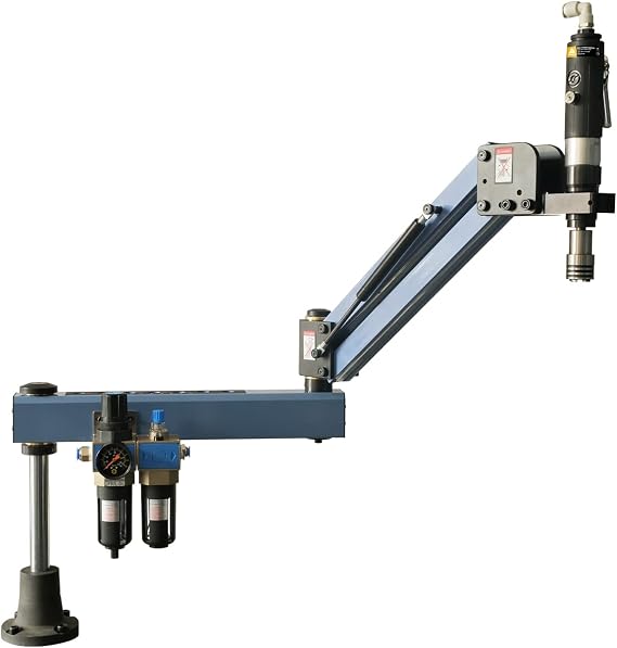 ZAC M3-M12 Pneumatic Tapping Machine Pneumatic Tapper Tapping Machine 400rpm Air Drill Tapper with Vertical Arm, 1100mm Horizontal 500mm Vertical Air Tapping Machine