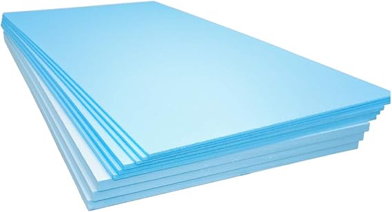 XPS Foam Insulation Boards 1200 x 600 x 10mm - Electric and Water Underfloor Heating Tile Laminate Underlay Thermal Extruded Polystyrene Insulation Sheets (16, 1200 x 600 x 10mm)