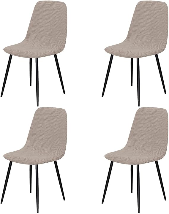 4 Pack Stretch Shell Dining Chair Mid Century Modern Armless Lounge Slipcovers for Dining Room, Kitchen, Living Room