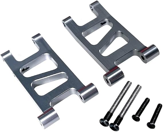Gray Parts for Hyper Go MJX 14301 14302 RC Car, Metal Upgraded Parts Front and Rear Swing Arm Steering Cup Rear Hubs Steering Linkage Shock Tower (14250 Rear Lower Suspension Arms)