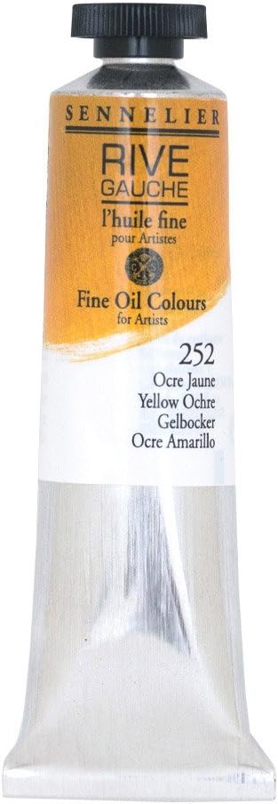 Sennelier Rive Gauche Fine Oil Color for Artists, 40ml Tube, Yellow Ochre 252