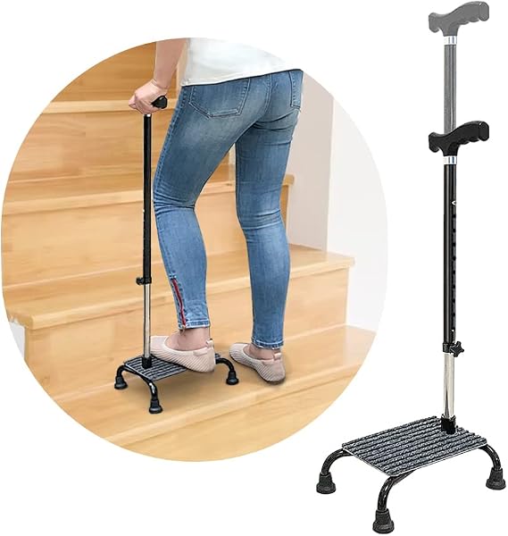 Stair Climbing Assist Cane Half Steps for Seniors Elderly Stair Lifts Walker Device Walking up and Down Step, Stair Mobility Aid Climber Portable Helper Support Stability Stick Non-Slip Base