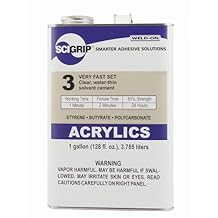 SCIGRIP 10299 3 Acrylic Solvent Cement, Low-VOC, Water-Thin and Very Fast Setting, Clear, 1 Gallon 128 fl oz