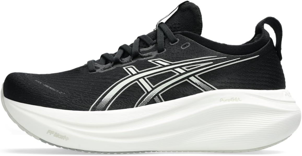 ASICS レディース Gel-Nimbus 27 ランニングシューズ, ブラック/レイクグレー, 7.5 Narrow