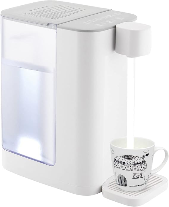 Instant Hot Water Dispenser, Desktop Water Dispenser, Water Dispenser for Quick Heating & Outputting, 5 Temperatures & 2 Water Outputs, w/Safe Locks and 3L Water Tank(102oz) (White)