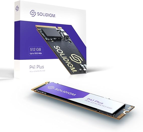 Solidigm™ P41 Plus Serisi 512GB PCIe GEN 4 NVMe 4.0 x4 M.2 2280 3D NAND Dahili Katı Hal Sürücüsü (512GB, M.2 2280mm, PCIe 4.0 x4.) SSDPFKNU512GZX1