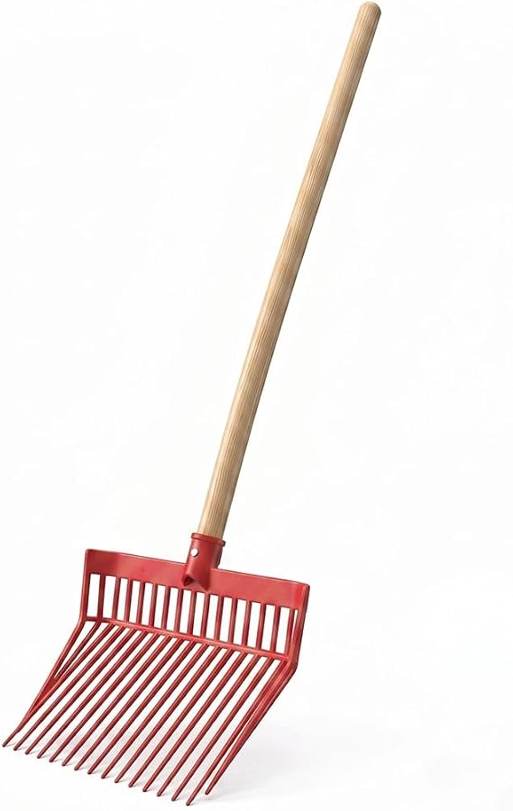 FarmTek DuraFork Manure Fork 52" Handle, Heavy-Duty Polycarbonate | Reinforced Handle, Angled Tine Design, Efficient Barn & Stable Cleanup, Professional Farm & Ranch Maintenance