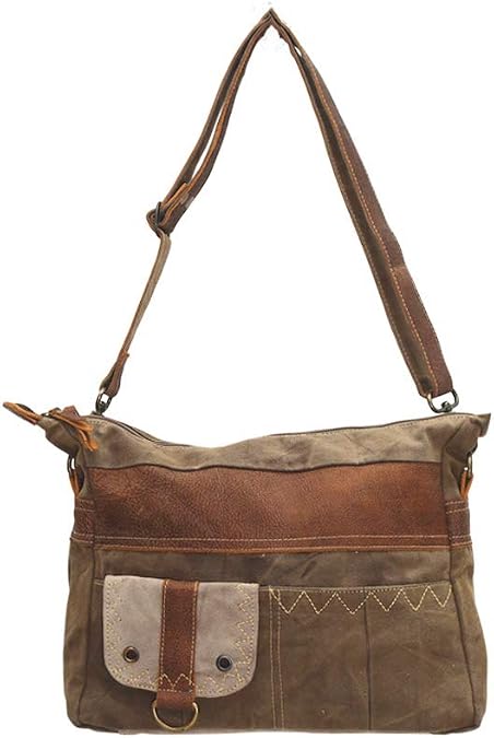 Myra Bag Vintage Purses for Women - Canvas Womens Western Purse with Genuine Leather Detailing and American Vintage Design