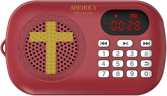 KJV Audio Bible Player, Portable Full Bible for Seniors, Red
