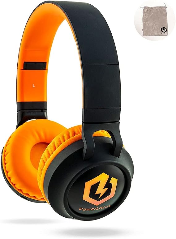 PowerLocus Kids Headphones Wireless, Bluetooth Headphones for Kids Over Ear, LED Lights, 85dB Safe Volume Limit, Foldable, Micro SD Mode, Built-in and Line-in Microphone for Phones,Tablets,Laptop