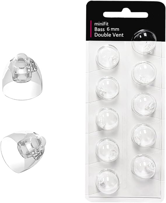 6mm Double VentHearing Aid Domes for Oticon Minifit, Oticon Ear Caps Replacements Parts Accessories Domes for Oticon Hearing Aid Supplies Cleaning Kitss(10-Pcs)