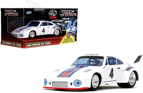 Jada Toys Transformers Legendary G1 Series Jazz, 1976 Porsche 935 Turbo, 1:32 Scale Premium Die-Cast Metal, Limited Edition Collection Model
