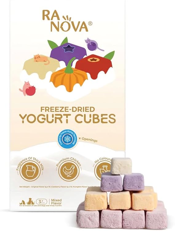 Ranova Kedi&Köpekler İçin Dondurularak Kurutulmuş Yoğurt *1g *40'lı (Karışık Lezzet)