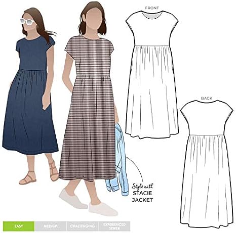 Style Arc Sewing Pattern - Montana Midi Dress (Sizes 10-22)