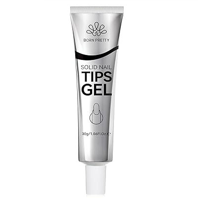 Born Pretty Solid Nail Tips Gel,30ml Soft Gel Nail Tips Glue, Nail Gel for Press On Nails, Super Strong Cured Needed Acrylic Nail Gel, Nails Tip U V Nail Extension Gel Nail Charm Glue