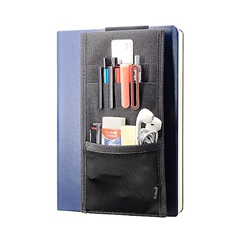Adjustable Elastic Band Pen Holder, Velcro Pencil Holder, Pen Sleeve Case for Hard Cover Journals, Planners, Notebooks, Books, Binders, Fits Regular & Large Notebooks, Accessory Pocket, Detachable.