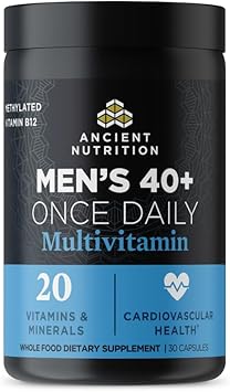 Ancient Nutrition Multivitamin for Men, Multi Men's 40+ Once Daily Vitamin Supplement, Magnesium, Vitamin A, Methylated B and K2, Supports Immune System , 30 Ct
