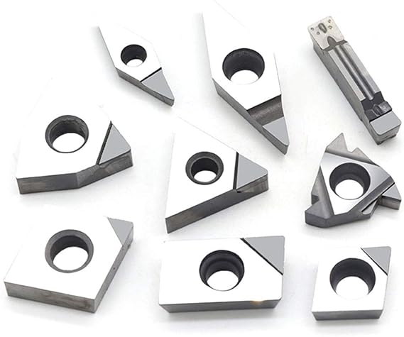 GBJ-1 2pcs CNC Cutting Tools CBN For maching Hardened Steel and High Hardness Steel Turning Inserts TNMG160404/TNMG160408 CBN (TNMG160408 CBN)