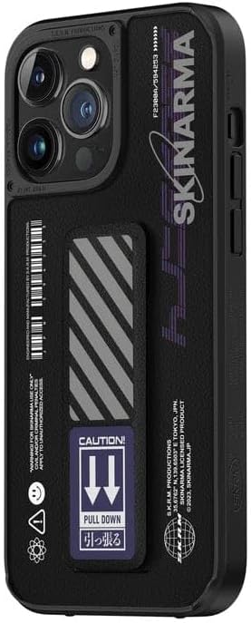 Skinarma iPhone 14 Pro Max İle Uyumlu Kılıf Standlı Deri Görünümlü Shingoki Kapak-mor