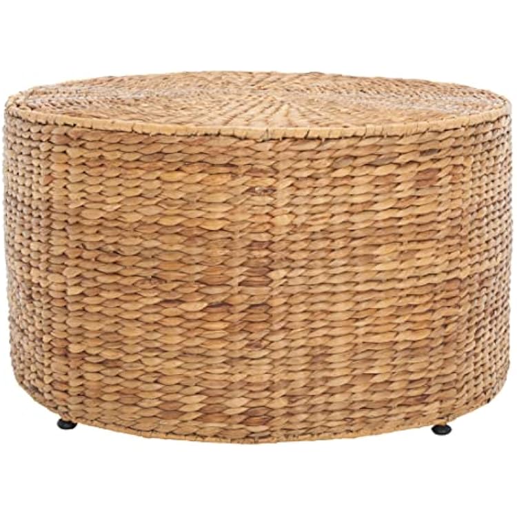 SAFAVIEH Home Collection Jesse Wicker Coffee Table, Fully Assembled, Natural Fiber Accent Coffee Table with Iron Legs, Modern Coastal Style SEA7035A