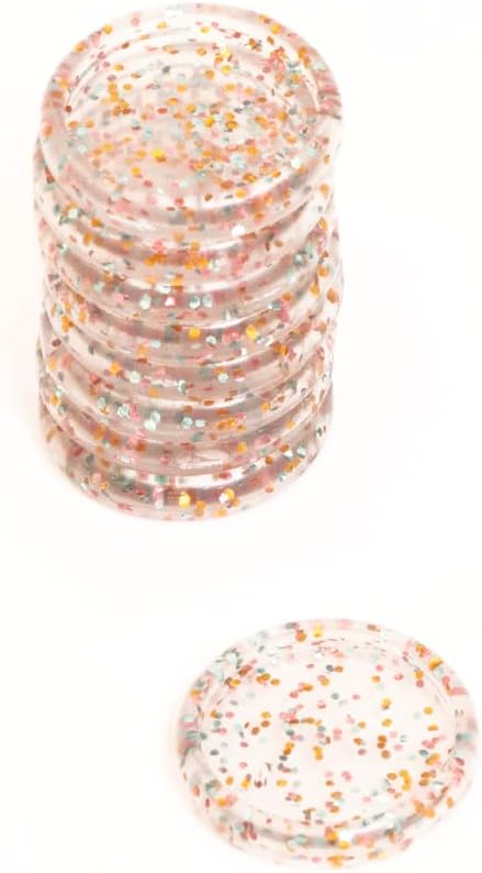 Craftelier - Plastic Glitter Disc S-Rings for Scrapbooking Binding for Planners, Agendas, Notebooks or Albums | Pack of 9 pcs 25 mm Diameter - Gold, Turquoise and Pink Colour