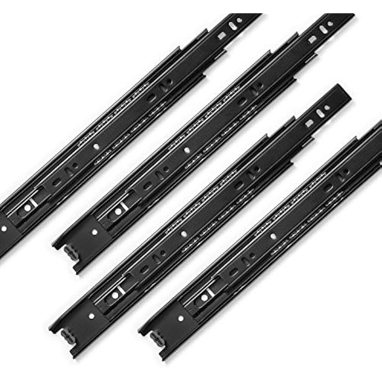 3 Pairs Drawer Slides 10 Inch, Heavy Duty Full Extension Ball Bearing, Side Mount Drawer Rails, 10 Drawer Side Mount Slides for Dresser, Cabinet, Kitchen - 100LB Capacity