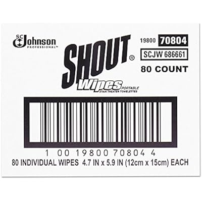 Shout Wipe & Go Stain Remover Wipes, 80 Count