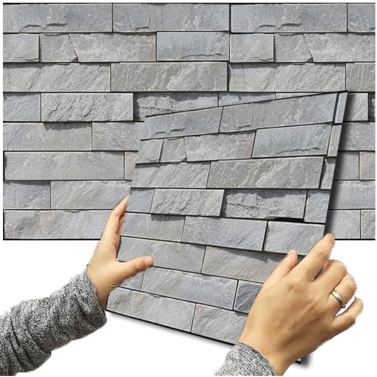 3D Wall Panels Peel and Stick,3D Brick Wallpaper Peel and Stick,Faux Stone Wall Panel Foam Brick Self-Adhesive Wallpaper for Gaming Room Bedroom TV Background 10 PCS 30x30cm.