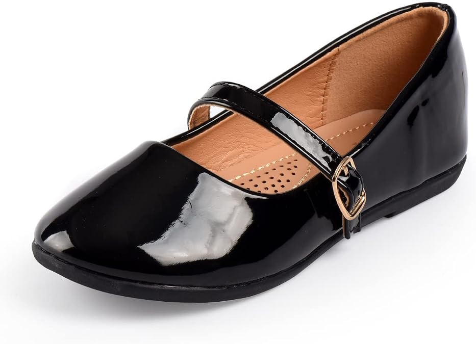 Nova Utopia Toddler Little Girls Dress Ballet Mary Jane Bow Flat Shoes