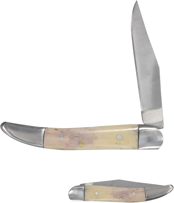 Handmade Tooth-Pick Bikers Manual Folding Collector's EDC Gentlemen's Knife Slim Sleek Design (Bone)