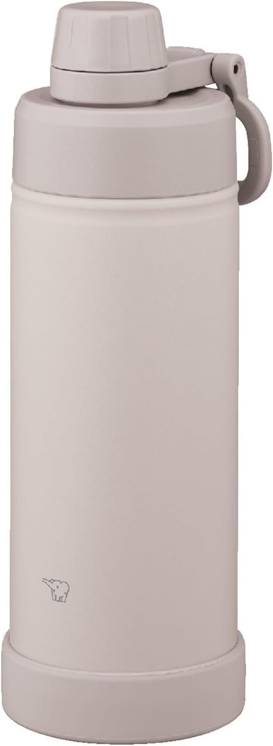 Zojirushi SD-KA60-HM Water Bottle, 2.2 fl oz (0.6 L) (Fast Hydration), Dishwasher Safe, Seamless Stopper, Only 3 Wash Pieces, Handle Included, Cold Insulation, Cool Bottle, Misty Gray