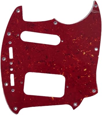 10-Hole Guitar Pickguard No Control Hole for Fender American Mustang Guitar Parts 6-Wine Red Tortoise