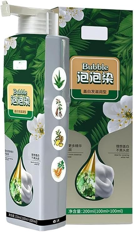 Plant Essence Bubble Hair Dye, Pure Plant Extract for Grey Hair Color Bubble Dye, Plant Bubble Hair Dye Shampoo, Vegetable Hair Dye, Pure Plant Extract Hair Dye Shampoo 3 in 1 Black