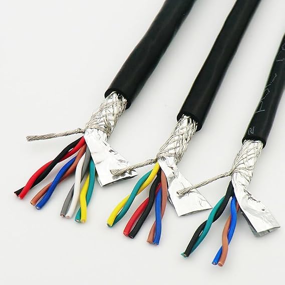 Shielded Wire Twisted Pair Cable 0.75mm² 4,6,8 Core With Pure Oxygen Free Copper Double Shield 485 Signal Control Wire 18AWG (Color : 5m, Size : 6 core 0.75mm2)