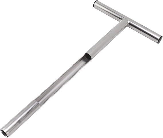 Soil Sampler Probe, 304 Stainless Steel T Style Handle Test Kits Tool for Soil Sampling Plant Care Garden Lawn Farm (21in)