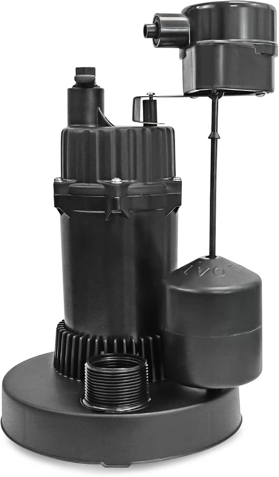 Everflow 1/2 Hp, 3700 G.p.h., 26 Ft. Lift, Submersible Sump Pump